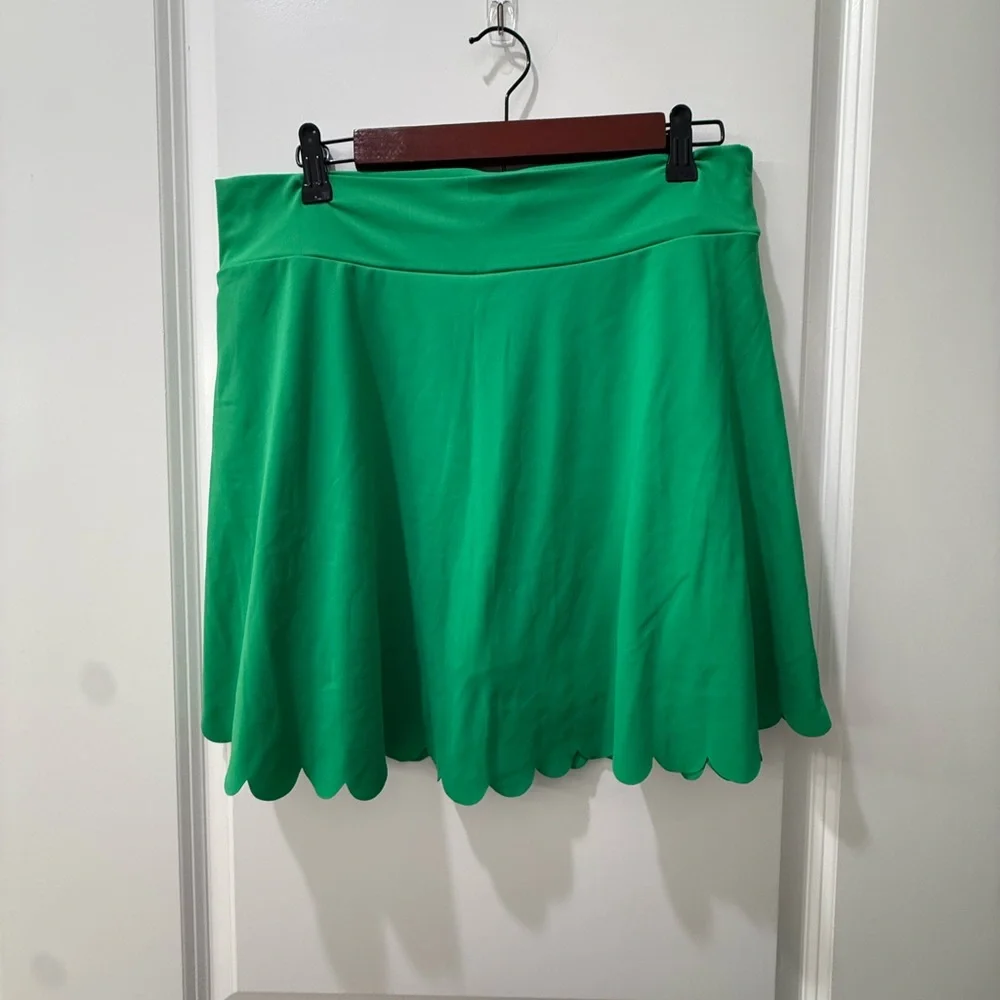 J. Crew Emerald Green Scallop Hem Athletic Skirt